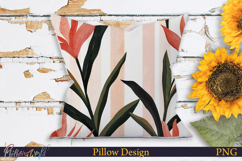Pillow Design | Floral Stripes | Guzmania Product Image 1