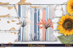 Pillow Design | Floral Stripes | Agapanthus Product Image 1