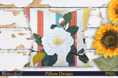 Pillow Design | Floral Stripes | Camellia Product Image 1