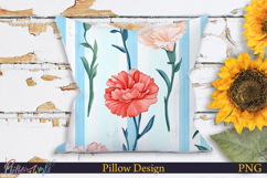 Pillow Design | Floral Stripes | Carnations Product Image 1