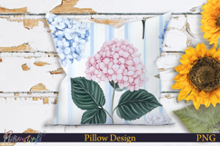 Pillow Design | Floral Stripes | Hydrangea Product Image 1