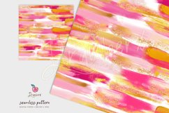 Brush strokes Seamless File, hot pink gold, paint stroke 050 Product Image 3