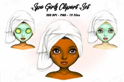 Spa Girls Clipart Self Care Pampering Beauty Sublimation Product Image 1