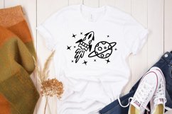 Rocket and Planet Design Space Object Graphic SVG Cut File Product Image 1