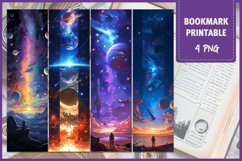 Bookmark, Space bookmark, Planet printable bookmark Product Image 1