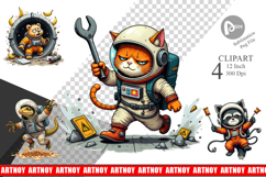 Space Chaos Critter Clipart Product Image 1