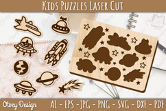 Kids Puzzles Astronaut Space SVG Educational Puzzles Laser Product Image 3