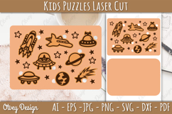 Kids Puzzles Astronaut Space SVG Educational Puzzles Laser Product Image 2