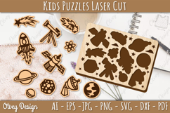 Kids Puzzles Astronaut Space SVG Educational Puzzles Laser Product Image 2