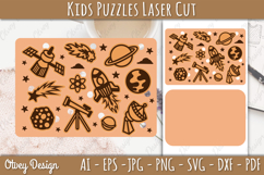 Kids Puzzles Astronaut Space SVG Educational Puzzles Laser Product Image 3