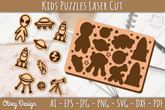 Kids Puzzles Astronaut Space SVG Educational Puzzles Laser Product Image 2