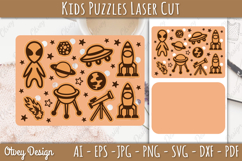 Kids Puzzles Astronaut Space SVG Educational Puzzles Laser Product Image 3