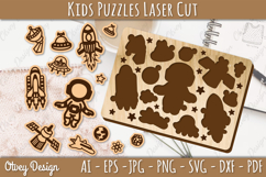 Kids Puzzles Astronaut Space SVG Educational Puzzles Laser Product Image 2