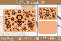 Kids Puzzles Astronaut Space SVG Educational Puzzles Laser Product Image 3