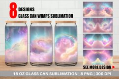 Glass Can Wraps Space Nebula Unicorn Color Product Image 1