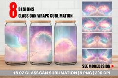 Glass Can Wraps Space Nebula Unicorn Color Product Image 1