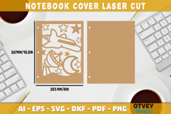 Space Scene Cover Notebokk Lasercut Product Image 2