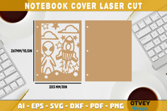 Space Scene Cover Notebokk Lasercut Product Image 2