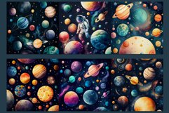 12 Watercolor Space Backgrounds - JPG Wallpapers Product Image 4