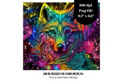 Space Wolf Tumbler Wrap  Cosmic Wolf Tumbler Sublimation