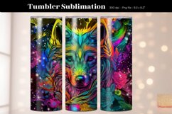 Space Wolf Tumbler Wrap  Cosmic Wolf Tumbler Sublimation