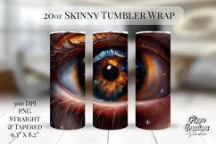 Space Eye Skinny Tumbler Wrap - 20 oz Tumbler Wrap Product Image 1