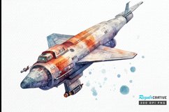 Spaceship Watercolor PNG Clipart Product Image 1