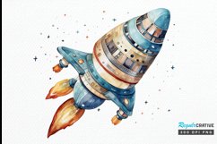 Spaceship Watercolor PNG Clipart Product Image 1