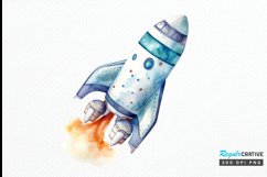 Spaceship Watercolor PNG Clipart Product Image 1