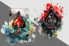 play card,  sublimation,  clipart,  game,  spades suit,  watercolor,   T-Shirt design, posters, mug design, tumbler design, tote bag, pillow sublimation, clip art,