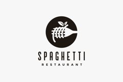 Vintage spaghetti pasta noodle logo Product Image 1