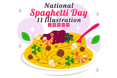 11 National Spaghetti Day Illustration Product Image 1