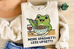 Spaghetti Frog PNG, More Spaghetti Less Upsetti PNG, Funny Product Image 6
