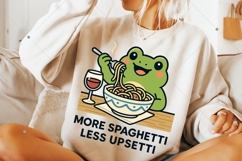 Spaghetti Frog PNG, More Spaghetti Less Upsetti PNG, Funny Product Image 7