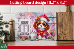 Christmas cutting board, Christmas Spaniel Baking Chart PNG Product Image 1