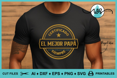 Spanish Certificado el Mejor Papa Siempre SVG &amp; Printable Product Image 4