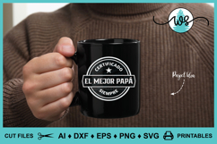 Spanish Certificado el Mejor Papa Siempre SVG &amp; Printable Product Image 5