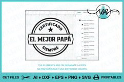 Spanish Certificado el Mejor Papa Siempre SVG &amp; Printable Product Image 6