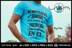 Spanish SVG, Bendito Es El Hombre, Jeremias 17-7, Dad Logo Product Image 10