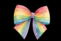 sparkle rainbow bow, accented coquette bow, festive bow design, rainbow clipart art, digital bow design, sparkle accent design, accented bow art, festive rainbow accent, coquette bow art, rainbow sublimation design