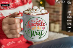Sparkle All The Way SVG | Christmas Round Sign SVG | Xmas Product Image 5