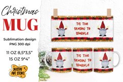 Christmas gnomes mug sublimation &quot;tis the season to sparkle&quot; Product Image 1