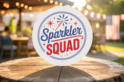 Sparkler Squad SVG File | 4th of July Round Sign SVG Product Image 1