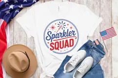 Sparkler Squad SVG File | 4th of July Round Sign SVG Product Image 2