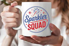 Sparkler Squad SVG File | 4th of July Round Sign SVG Product Image 3