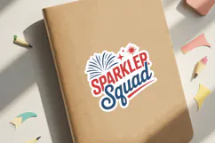 Sparkler Squad Sticker SVG File | 4th of July Sticker SVG Product Image 3