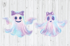 Sparkling Glitter Halloween Ghost PNG, Cute Ghost PNG Product Image 1