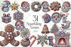 Sparkling Xmas Sublimation Clipart Product Image 1