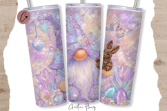 Easter Gnome Tumbler Wrap PNG | 20oz Skinny Tumbler PNG Product Image 1