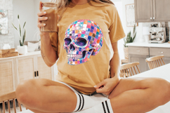 Disco Skull PNG, Colorful Halloween Skull Shirt Design Product Image 4
